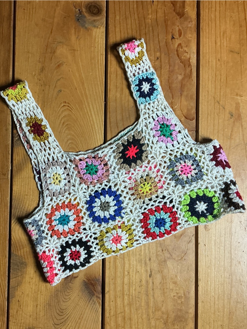 Le Lis Collection Crochet Granny Square Crop Top Cottagecore | Size S - Picture 4 of 5